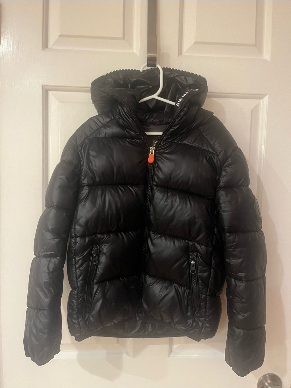 SAVE THE DUCK Black Hooded Kids Puffer Jacket